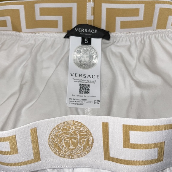 VERSACE UNDERWEAR BOXER STRETCH COTTON MEN’S SIZE LARGE ITALY 5 NEW WITH TAGS. - Picture 12 of 14